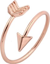 Mooie Open Ring Pijl - Bohemian Style - Verstelbaar – Roségoudkleurig - Met Cadeauverpakking