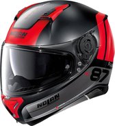 Nolan N87 Plus Distinctive 24 Flat Black Red Integraalhelm - Motorhelm - Maat S
