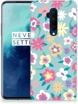 Back Case OnePlus 7T Pro TPU Siliconen Hoesje Flower Power