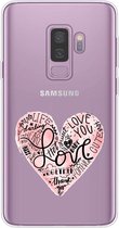 Samsung Galaxy S9 Plus transparant siliconen hoesje - hartje met love