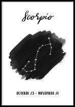 Sterrenbeeld Scorpio Poster - 30x40cm – WALLLL