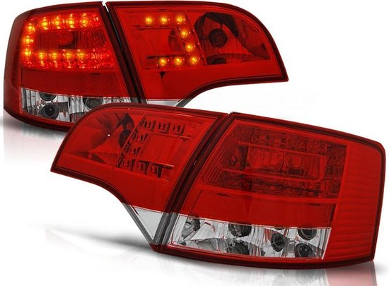 Achterlichten voor AUDI A4 B7 11 04-03 08 AVANT ROOD HELDER LED