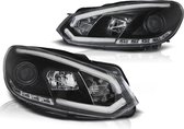 Koplampen dagrijlicht VW GOLF 6 10 08-12 ZWART TUBE LIGHTS TRU DRL