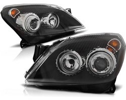 Koplampen dual halo rims OPEL ASTRA H 03 04-09 ANGEL EYES ZWART