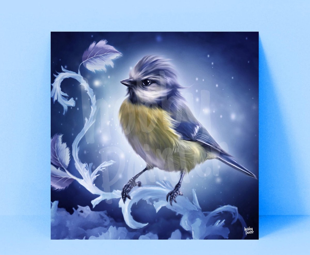 Hobby Painter - Winter bird - Diamond Painting - 50x50 cm - Vierkant - Compleet pakket