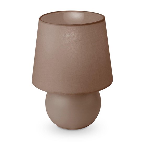 Home Sweet Home - Moderne tafellamp Isla - Bruin - 16/16/23cm - bedlampje - geschikt voor E14 LED lichtbron