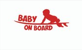 Rode Baby on (surf) board autosticker - surf sticker - baby - 7,5 x 19 cm - aut110 [CLONE]