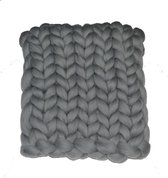 ROBUUST GRIJS 60 x 80 cm - Wollen deken / babydekentje / kleed XXL merino wol