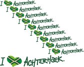 Achterhoek - 10x I Love Achterhoek Sticker - transparant - 20 x 3,8 cm - Groen