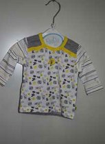 Shirt met gele bies maat 56
