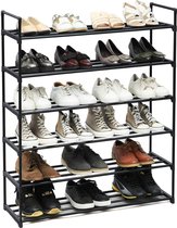 Étagère à chaussures avec 6 couches pour 30 paires de chaussures - Rack pour ranger les chaussures - Noir