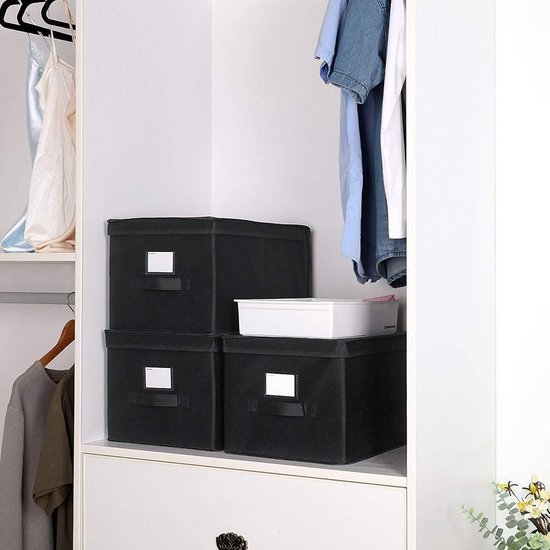 Mangata Extra grote opbergdoos, set van 3, stoffen opbergmanden met handgrepen voor kasten, kledingkast, planken, badkamer, kleding, speelgoed, handdoek (opvouwbaar, koud grijs wit