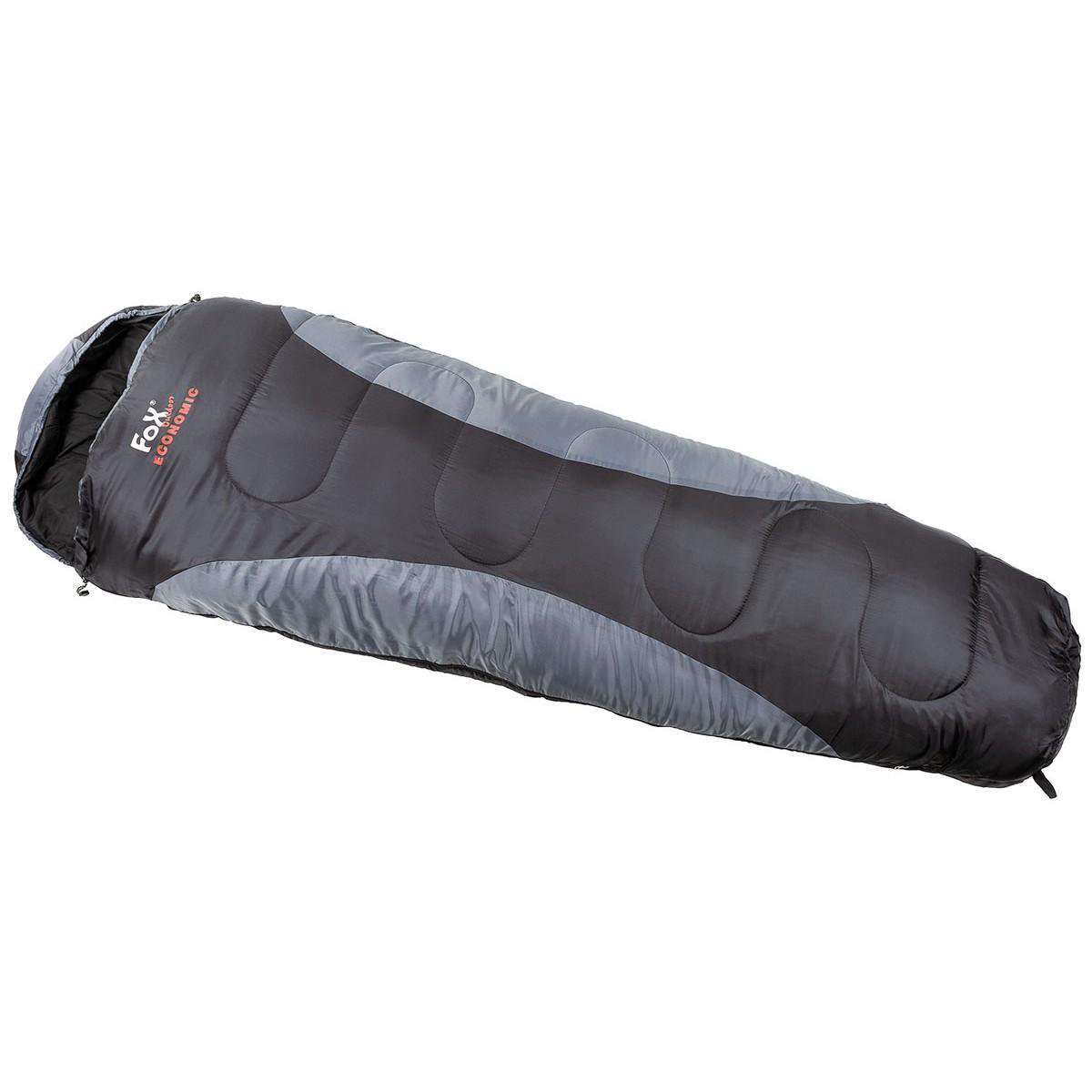Fox Outdoor Mummy slaapzak 'Economic' zwart/grijs