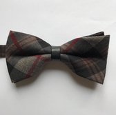 Vlinderstrik Bruin tinten met rode Ruit - Voorgestrikt | Strik - Das - Vlinderdas | Bruidegom | Classic - Plaid | Bruiloft - Feest - Gala - Glamour - Gelegenheid - Event | Kerst - Feestdagen 