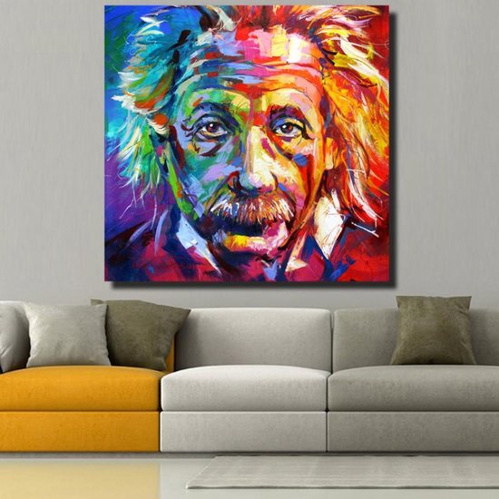 Leidingen Klokje Zes Canvas Schilderij * Albert Einstein Psychodelic Graffiti * - Kunst aan je  Muur -... | bol.com
