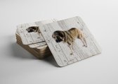 Hond Kaukasische Aucharka | Houten Onderzetters 6 Stuks