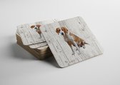 Hond Foxhound | Houten Onderzetters 6 Stuks