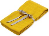 Tissu mousseline ou emmaillotage CamCam Mustard 120x120cm