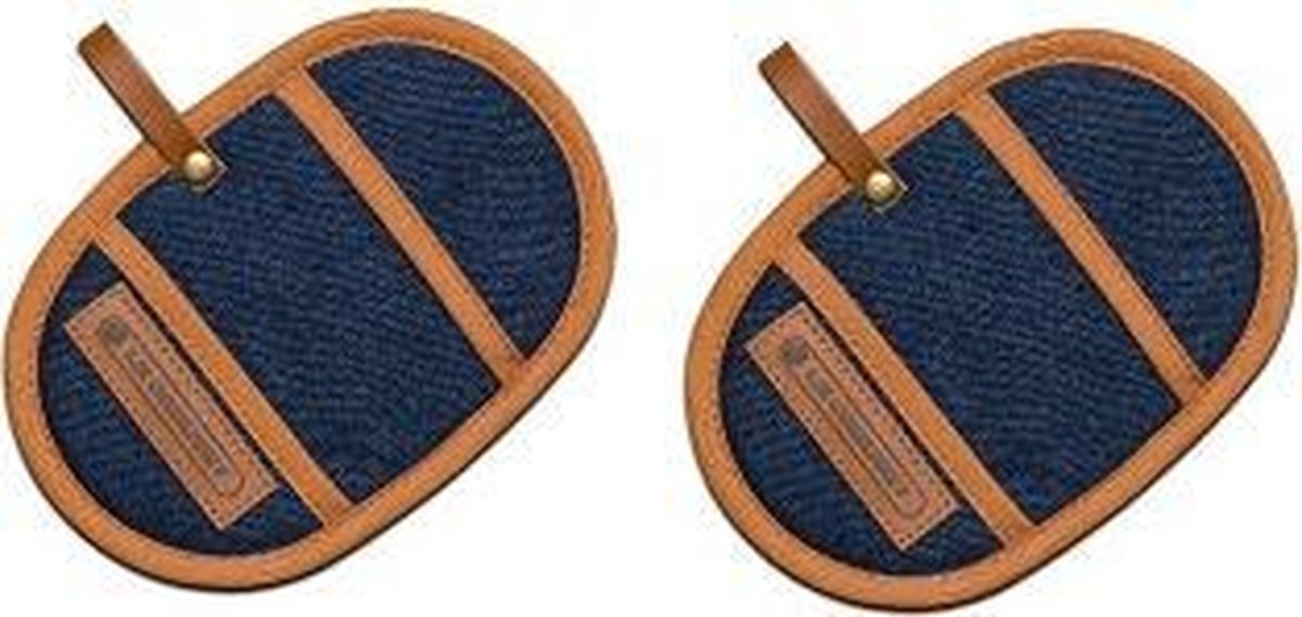 Set De 2 Maniques En Coton Le Creuset - Motif Carreaux Bleu Et Blanc