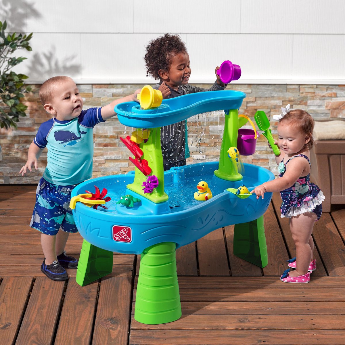 Step2 Rain Showers Splash Pond Watertafel - Met 13-delig accessoireset - Waterspeelgoed voor kind - Activiteitentafel met water voor de tuin / buiten — afbeelding 12