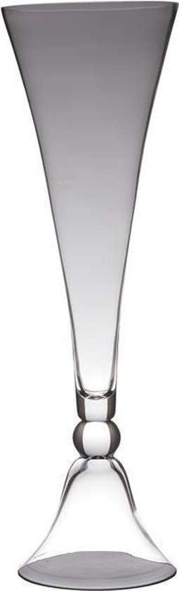 Mening Kan weerstaan Toepassing Hoge chique glazen vaas op voet H80 cm D25 cm | bol.com