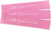 Weerstandsbanden Roze Premium Set Met Quote - Thesportfashion Set van 3 Hippe Fitnesselastieken + Inclusief Gratis Luxe Beautybag