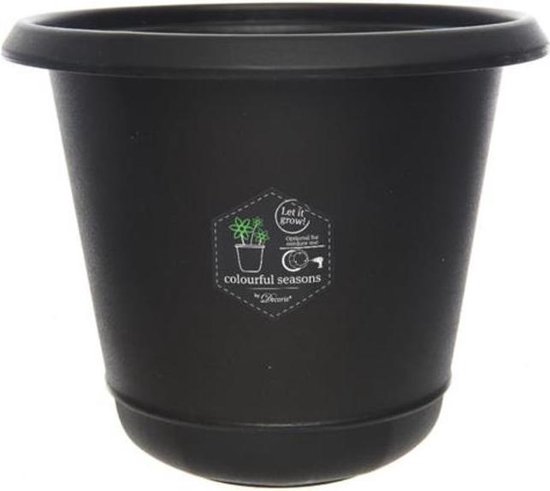 Foto: Desert potten serie plastic flower pot black dia24x22cm