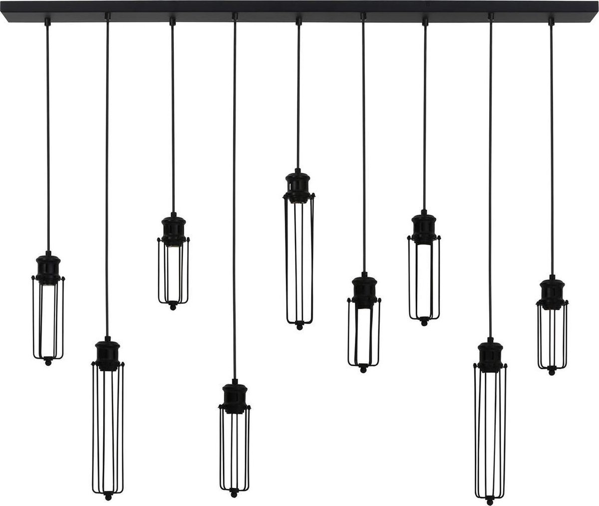 Light & Living Hanglamp Dagmar - Zwart - 140x12x79cm - 9L | bol.com