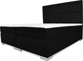 Boxspring Florence - Vaste luxe box - Pocketvering matras + Topper - 140 x 210 - 8 vakken - Zwart - L poten