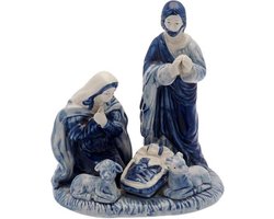 Decoratiebeeld - Holy Family - Delfts blauw - 18 cm