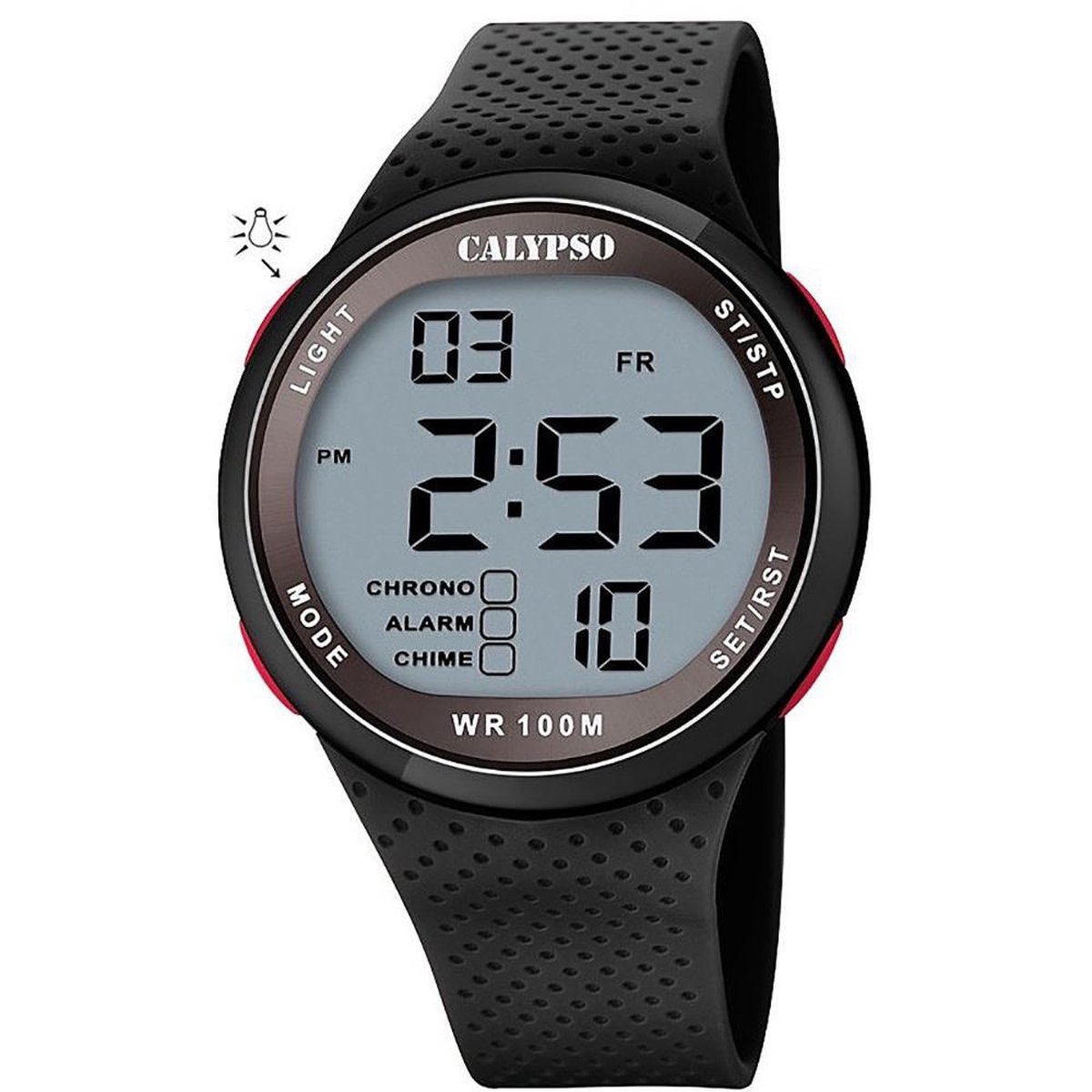 Calypso Digital Heren Horloge K5785-4 -Zwart - Zilverkleurig