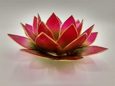 Lotus waxine licht houder roze - groen