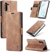 Samsung Galaxy Note 10 Bookcase hoesje - CaseMe - Effen Bruin - Kunstleer