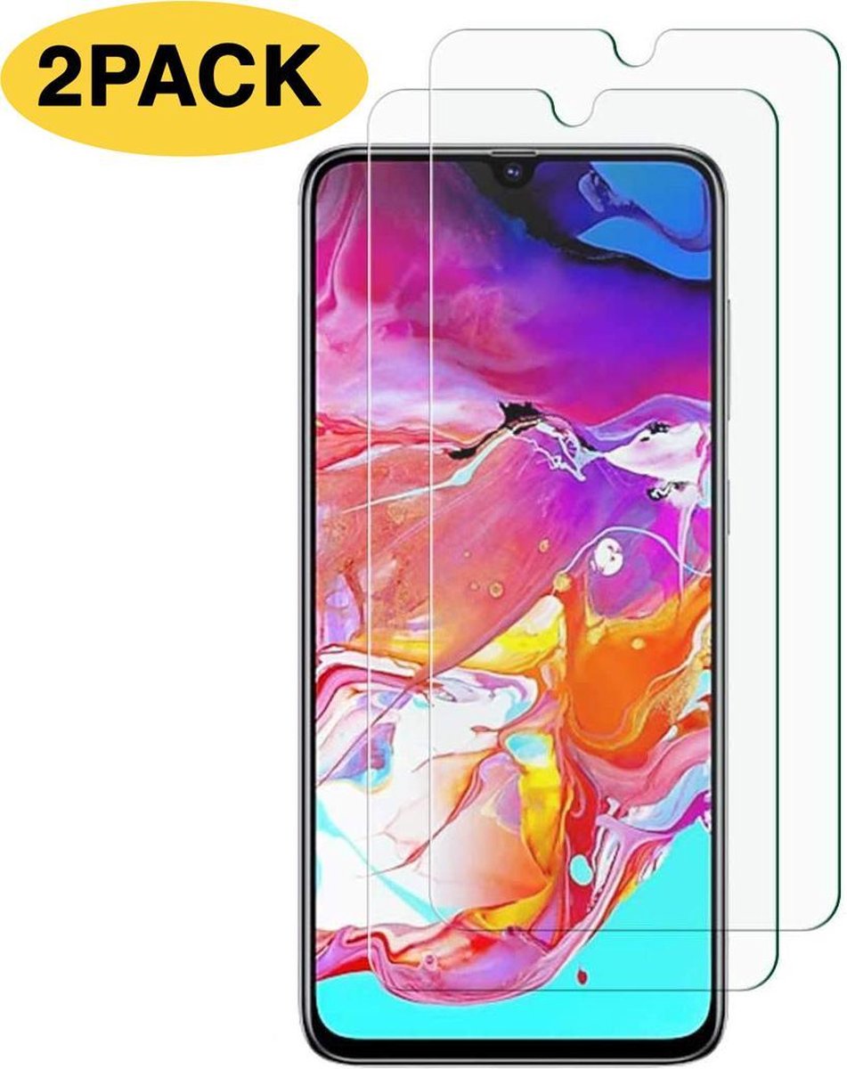 Screenprotector geschikt voor Samsung Galaxy A70 / A70s Screenprotector - 2x Tempered Glass - Anti burst - Perfect Fit - 2 PACK - EPICMOBILE