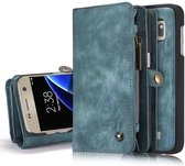 CaseMe Luxe Lederen 2 in 1 Portemonnee Booktype Samsung Galaxy S7 hoesje - Groen