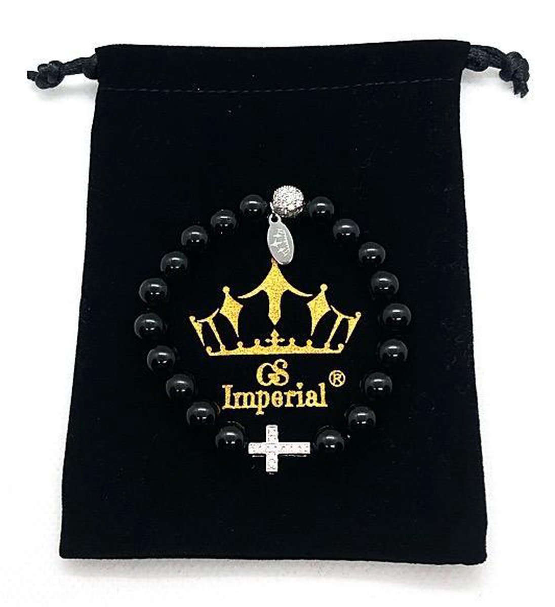 GS Imperial® | Dames Armband | Natuursteen Armband Vrouwen| Kruis Armband Vrouwen | Kruis Armband Dames| Agaat Kralen