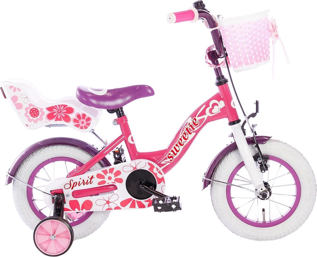 Spirit Bikes Spirit Sweetie Meisjesfiets Roze Paars 12 inch