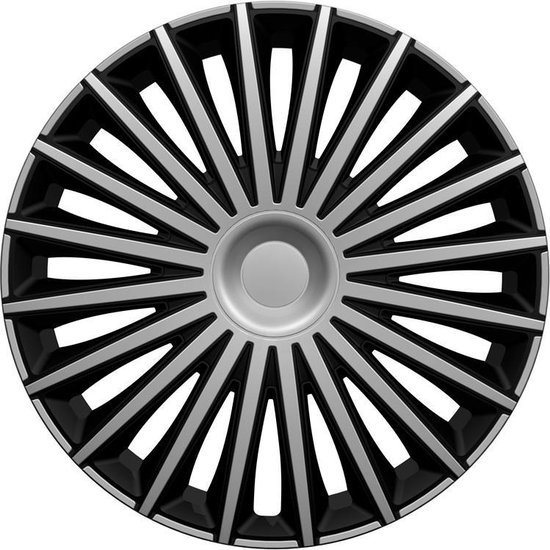 Enjoliveurs de roue noir argent 13 - 16 pouces Enjoliveurs de roue 4 pièces