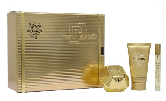 Paco Rabanne Lady Million Geschenkset - Eau de parfum 50 ml + Bodylotion 75 ml + Travel size 5 ml - Paco Rabanne