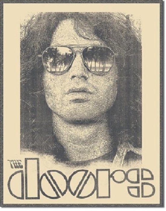 The Doors Morrison Shades .  Metalen wandbord 31,5 x 40,5 cm.