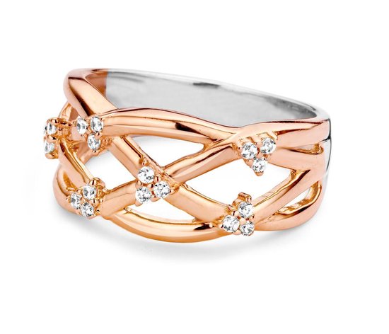 Velini jewels -R6324R-58 -Ring -925 Zilver rosé -Cubic Zirkonia