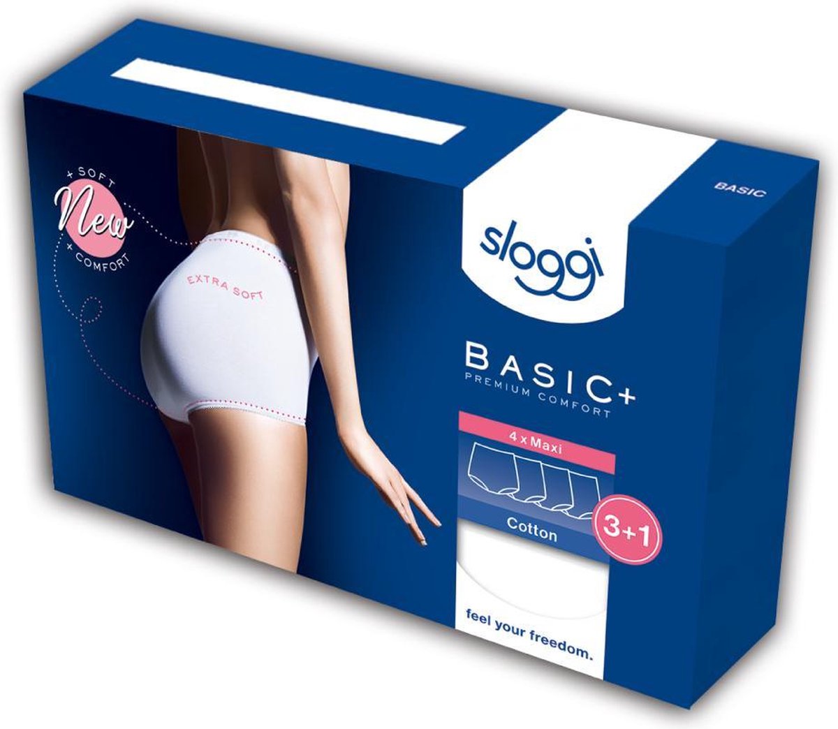 Sloggi Women Basic Maxi, dames maxi slip (4-Pack), wit - Maat: 58
