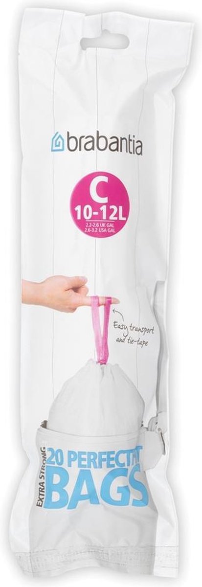 Goedkoopste Brabantia PerfectFit Afvalzak met trekbandsluiting - 10/12 l - Code C - 20 stuks