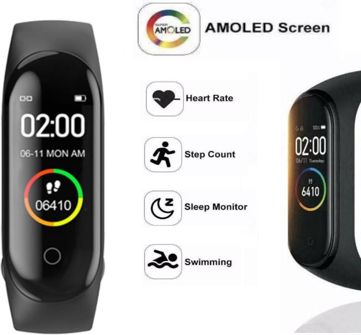 M4 Activity tracker Zwart bol