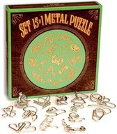 Logica Giochi Metalen Puzzels Set 15 in 1, LG1238, 20x20x4cm