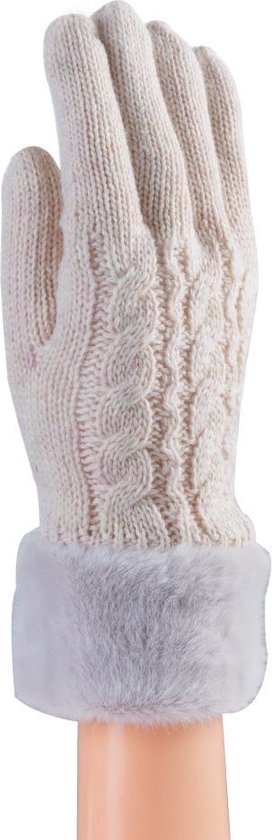 Gebroken Witte Wol Handschoenen winterhandschoenen dames handschoenen wit  One size | bol.com