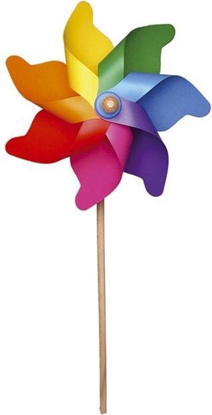 Éolienne Jardin Giobas 32 Cm - Moulins à Vent Colorés Pour Décorer Jardin, Balcon - Jeu Enfant à Partir De 3 Ans