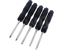 OWO - mini torx schroevendraaier set 5 stuks maat T2 T3 T4 T5 T6 - zwart - telefoon reparatie