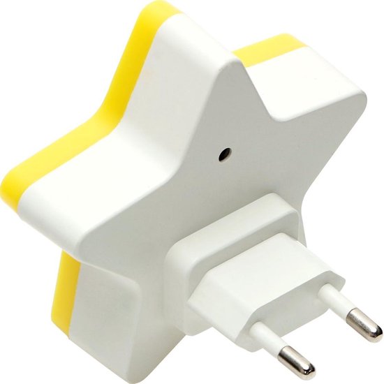 Geel Ster Nachtlampje met lichtsenor - Sterren - Stopcontact - Nachtlamp -  veiligheid... | bol.com