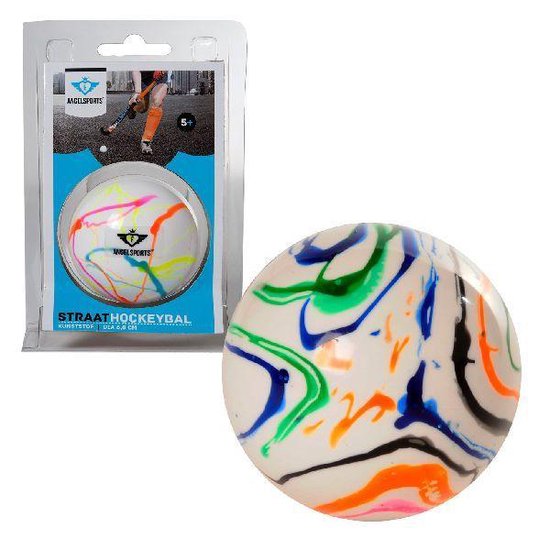 RAINBOW COLOURED STREET HOCKEYBALL - 68 MM